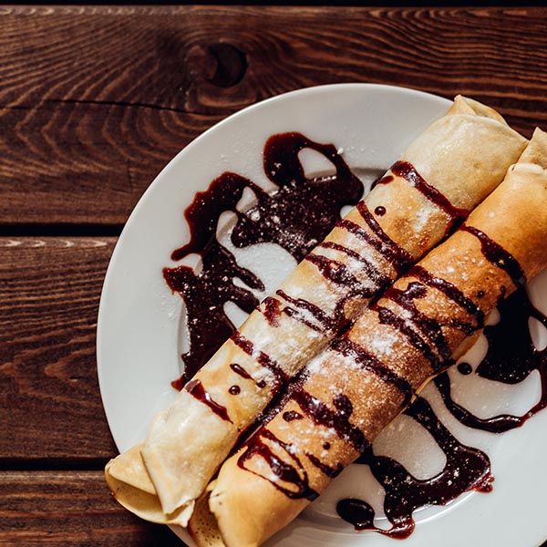 Crêpe au chocolat roulée Crêpe au chocolat roulée